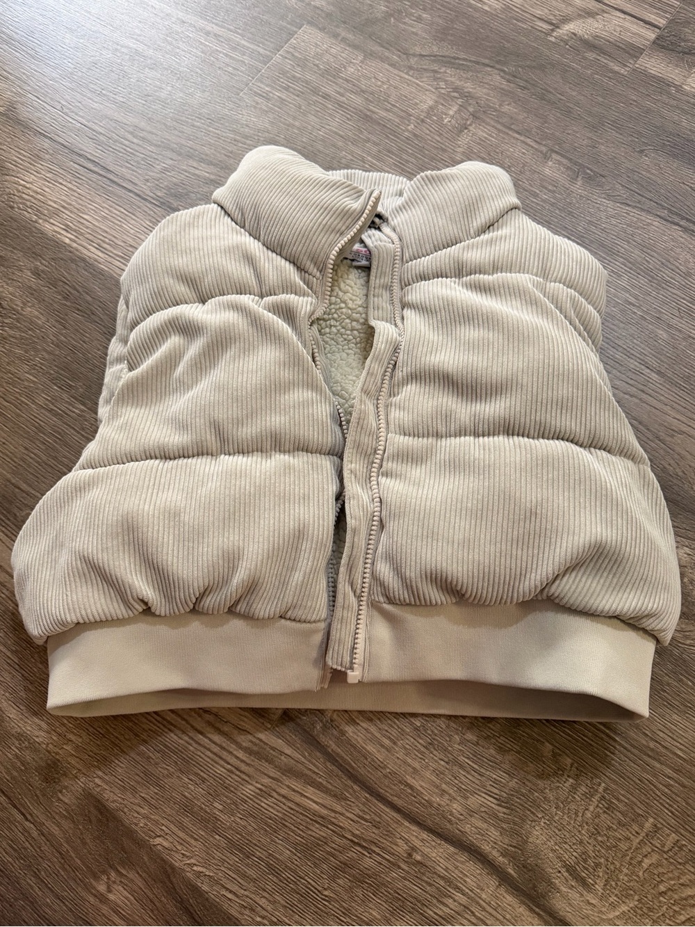 Ci Sono Cream Corduroy Puffer Vest